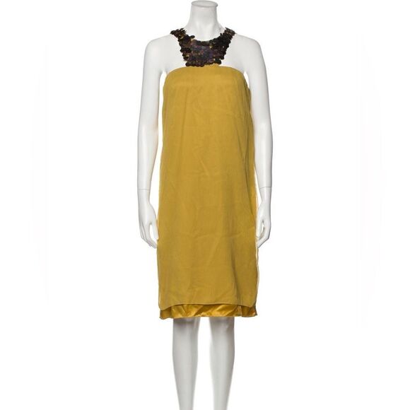 Ports 1961 yellow silk and sequin dress size 2 - Picture 1 of 13
